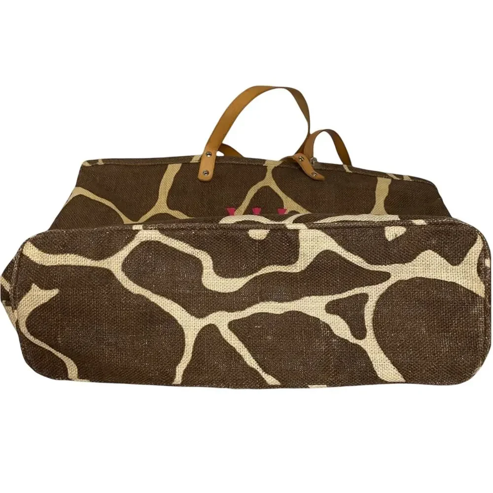 Murval Giraffe Print Tote Bag Monogram PWN Canvas Oversized‎ Shopper